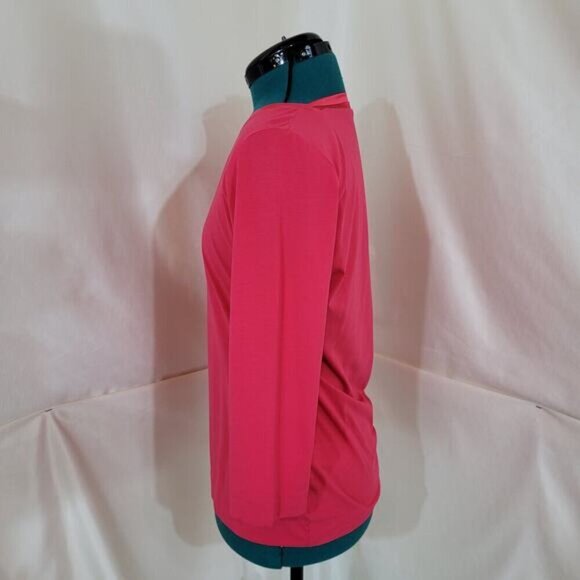 Boss Hugo Boss Pink 3/4 Sleeve Tee with Silk Collar -‎ Size Medium - Picture 3 of 10